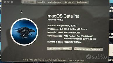 Apple MacBook pro 2019 pc portatile