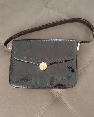 borsa a spalla vintage in vera pelle esotica