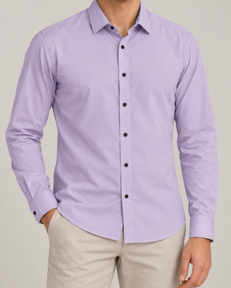 Camicia uomo M lilla stretch bottoni neri