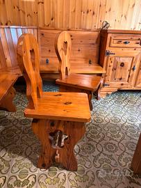 Sedie in legno di pino per tavernetta