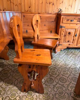 Sedie in legno di pino per tavernetta