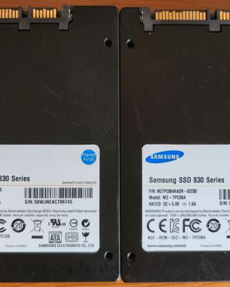 2 dischi SSD Samsung 64+128 Gb