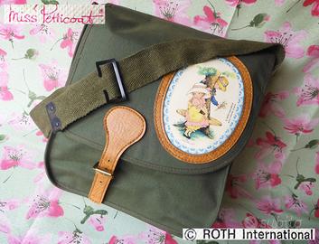 MISS PETTICOAT Vintage 1980 Borsa Tracolla Tessuto