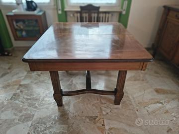 tavolo sedie d'epoca antiquariato legno massello 