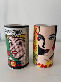 Coppia scatole di latta Chupa Chups Pop Art