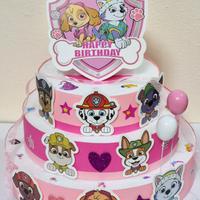 torta finta Paw Patrol rosa