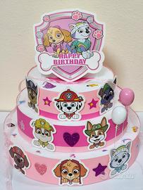 torta finta Paw Patrol rosa