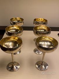 6 calici/coppe da Champagne argento di Brandimarte