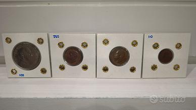 lotto 4 monete regno lire rare