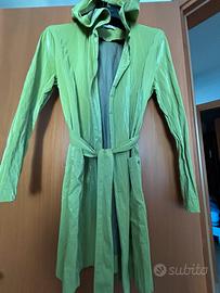 Trench donna PLEASE verde con cappuccio taglia L
