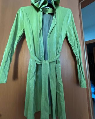 Trench donna PLEASE verde con cappuccio taglia L