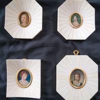 4 Miniature Antiche con ritratti