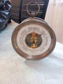 Antico Barometro Aneroide in Metallo Argentato - 