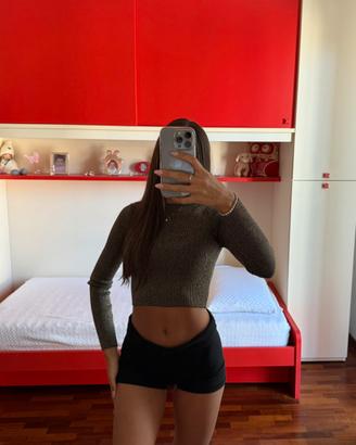 ✨ Crop top oro e nero brillantinato zara✨