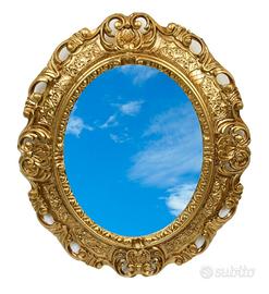 Specchio ovale stile barocco 45x39 cm vari colori