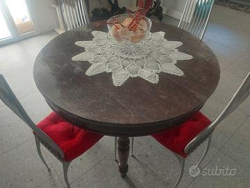 tavolo antico  "800  rotondo in noce 