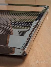 Vassoio vintage in acciaio Inox, design Coppola