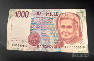 Banconota 1000 lire Montessori rara