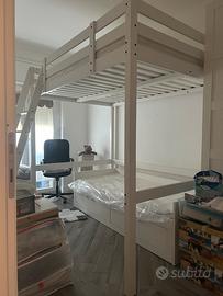Letto a Soppalco Bianco – Buone condizioni