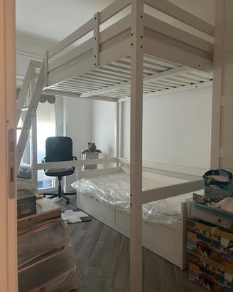 Letto a Soppalco Bianco – Buone condizioni