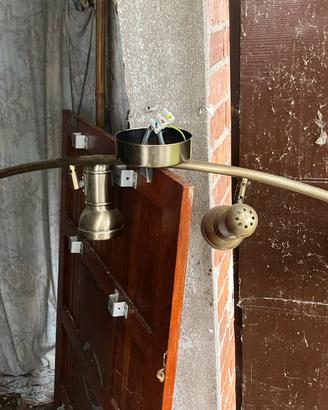 Lampadario a quattro fari in ottone