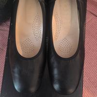 mocassino donna nero con tacco 3 cm in cuoio