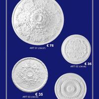 Rosone in gesso per soffitto motivi floreali