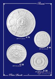 Rosone in gesso per soffitto motivi floreali