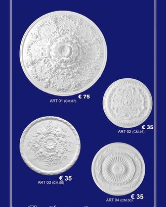 Rosone in gesso per soffitto motivi floreali
