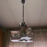 Lampadario e abat-jour in vetro, modernariato