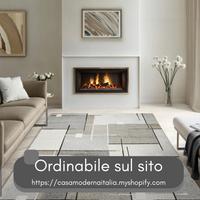 Tappeto Design Astratto Pelo Corto Soggiorno Beige