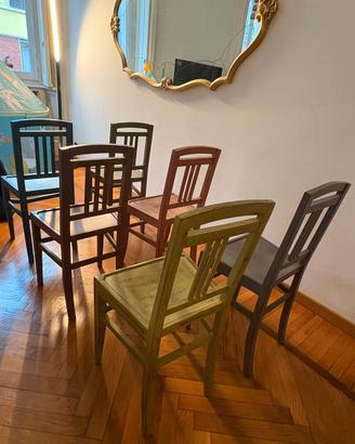 Sedie in legno dipinte a mano da artigiano