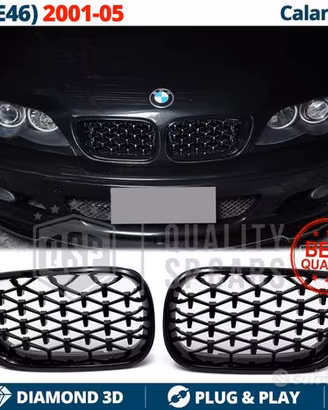 GRIGLIE per BMW Serie 3 E46 Mascherine Nero Lucido