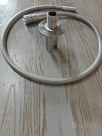 Set idroscopino a muro per wc in acciaio