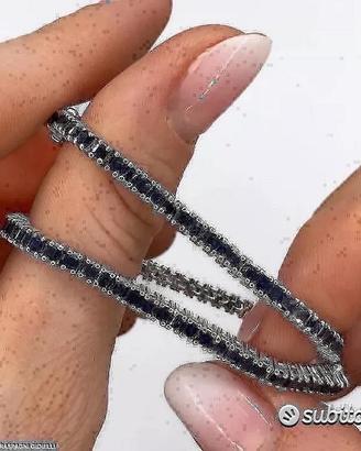 BRACCIALE TENNIS ORO 18kt. CON ZAFFIRI CARRE'