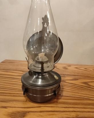 LUME A PETROLIO Vintage con RIFLETTORE in Metallo 