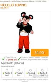 Costume carnevale topolino 