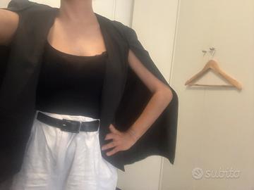 Giacca modello “mantello” nera