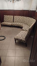 Divano angolare Mid Century Damascato Floreale