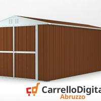 Box garage auto in Acciaio 327x611 legno scuro