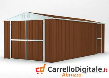 Box garage auto in Acciaio 327x611 legno scuro
