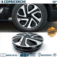 4 Copricerchi per KIA 13 Pollici Silver e Nere ST