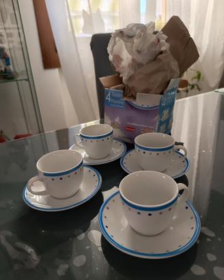 set 4 tazzine da caffè in ceramica 