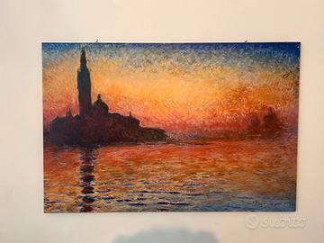 Quadro tela Monet Tramonto a Venezia 120x80