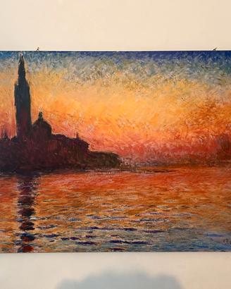 Quadro tela Monet Tramonto a Venezia 120x80