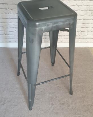 sgabello alto stile industriale  metallo grigio
