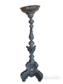 Candelabro antico in peltro  Barocco  XVIII  sec
