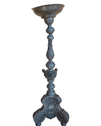 Candelabro antico in peltro  Barocco  XVIII  sec