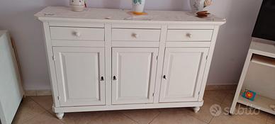 Credenza/Madia Bianca a 3 Ante e 3 Cassetti 