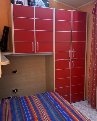 Cameretta a castello con armadio